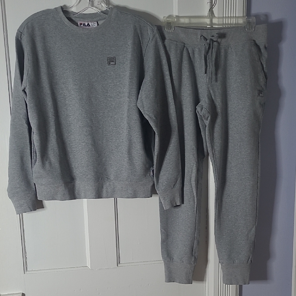 Fila Womens Two Piece Matching Track Suit Sweatshirt & Joggers Set, Size Small